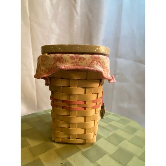 Longaberger 2004 Horizon of Hope /A.C.S. Basket w/Liner, Protector, Lid & Tie-On - Picture 7 of 16